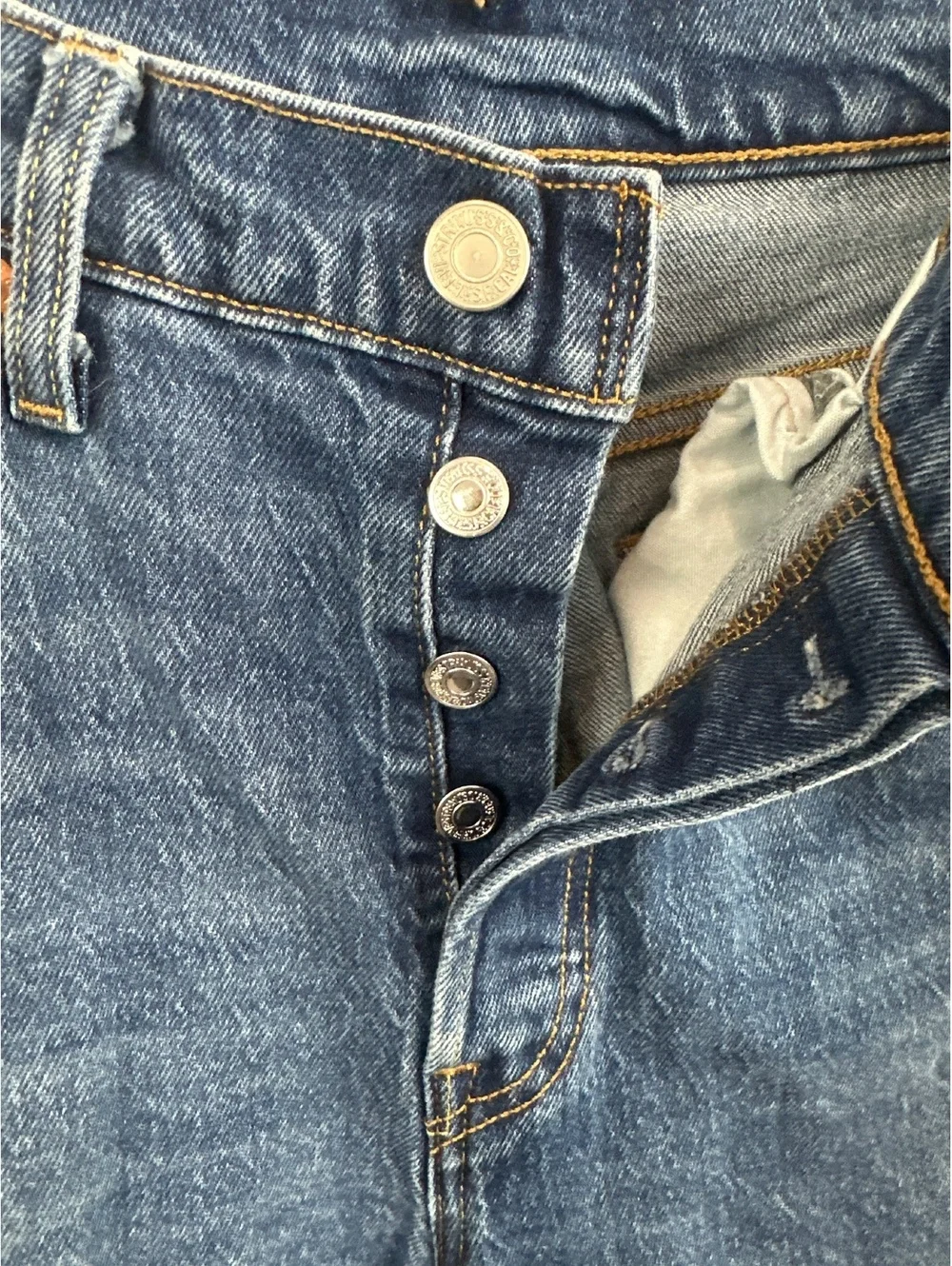 Levi's 501 Blue Denim Jeans W28 L30 Button Fly